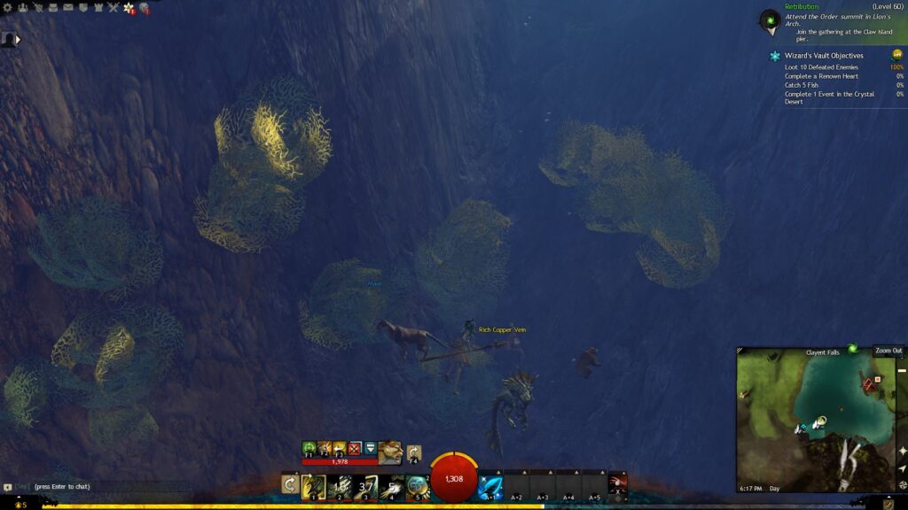 Rich Ore Vein in Clayent Falls can be found in the lake underwater