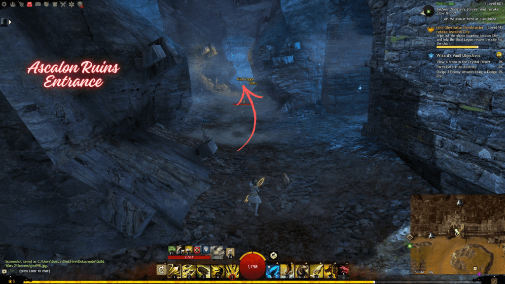 Ascalon Ruins Entrance near each can be found Rich Copper Vein